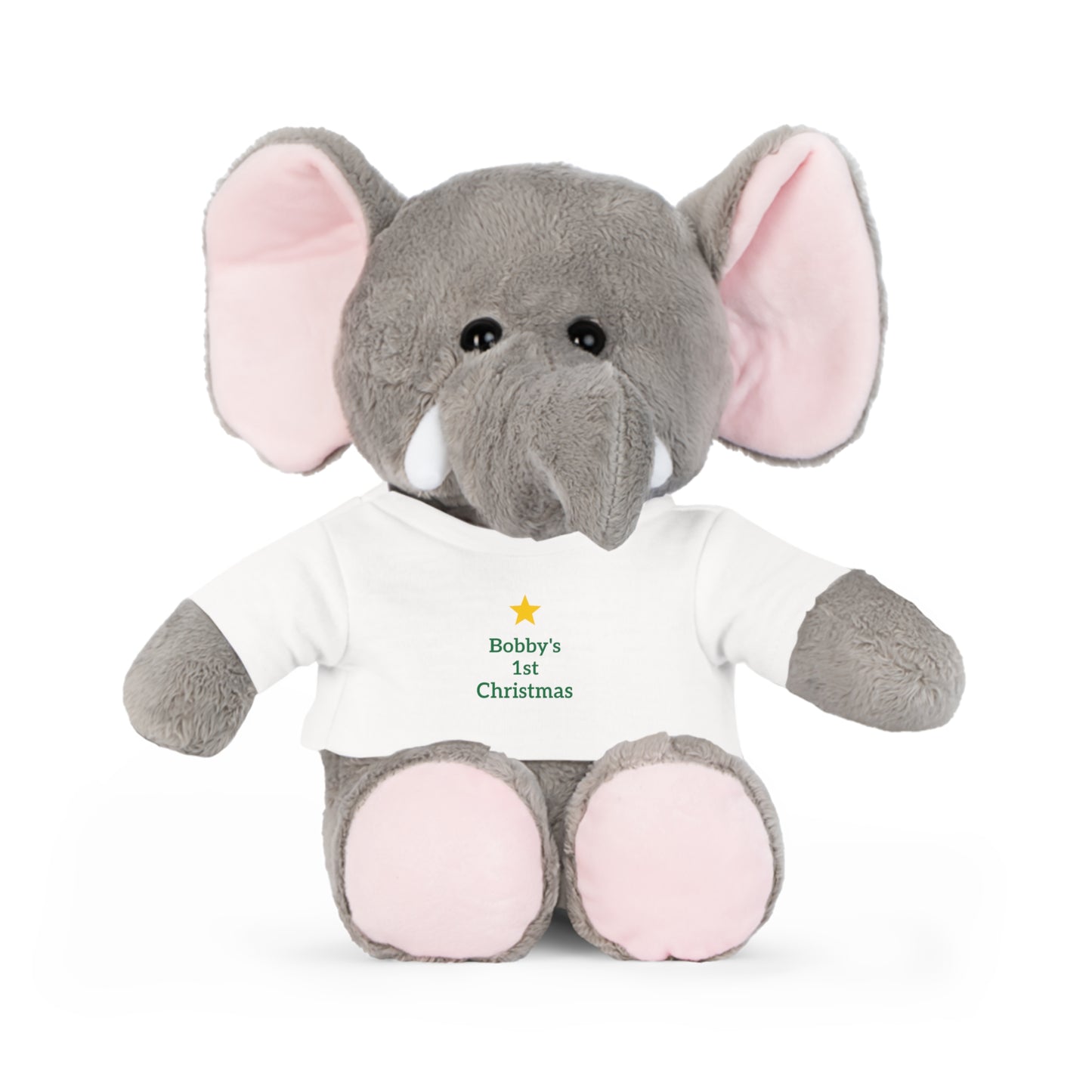 Personalized Teddy Bear with T-Shirt — Baby’s First Christmas Gift - Ramshackle Shack
