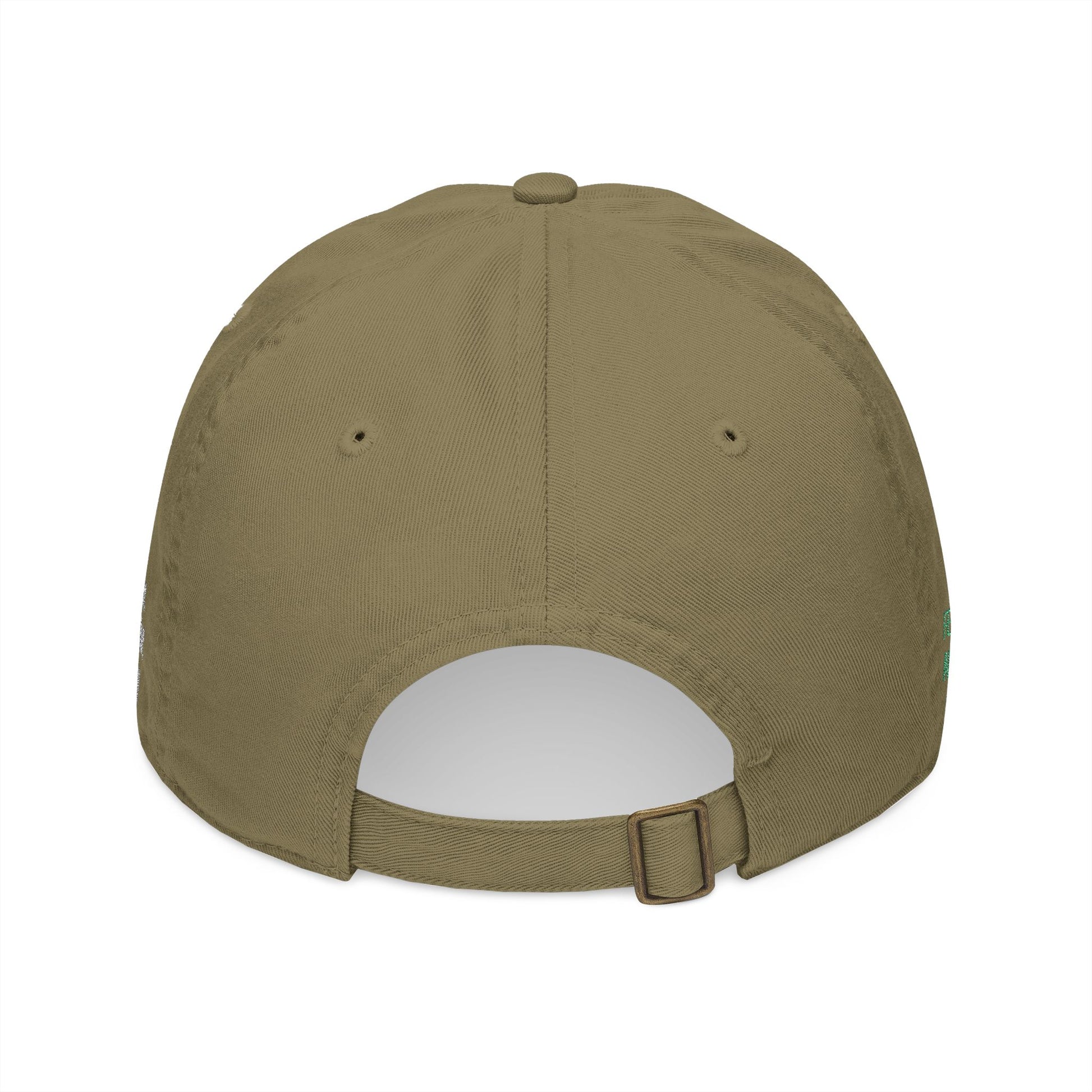 Organic baseball cap with embroidered "cooking, cleaning & keeping kids alive" custom name design, casual hat for everyday wear.