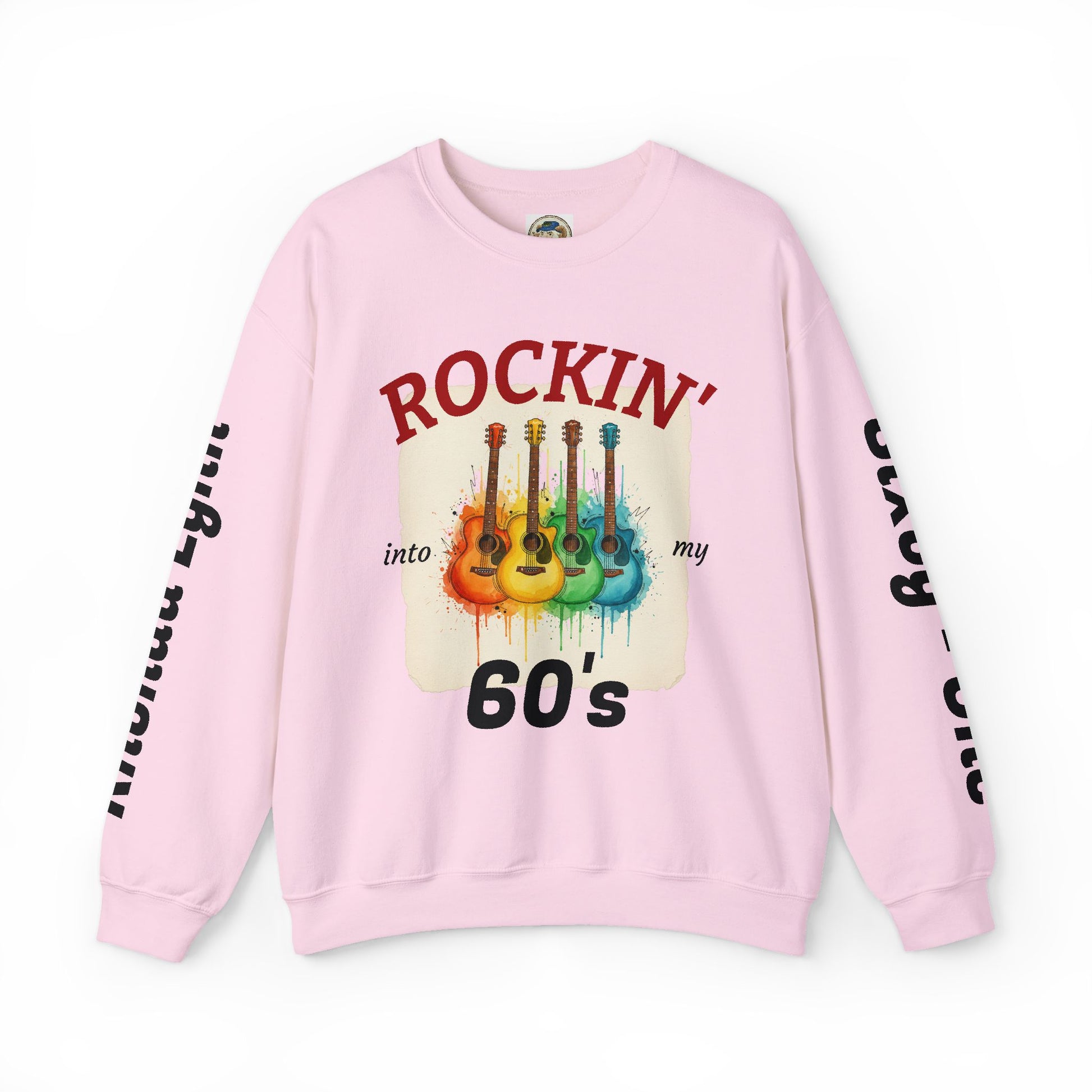 Rockin' Into My 60's Sweatshirt — Custom Age & Name Guitar Crewneck - Ramshackle Shack