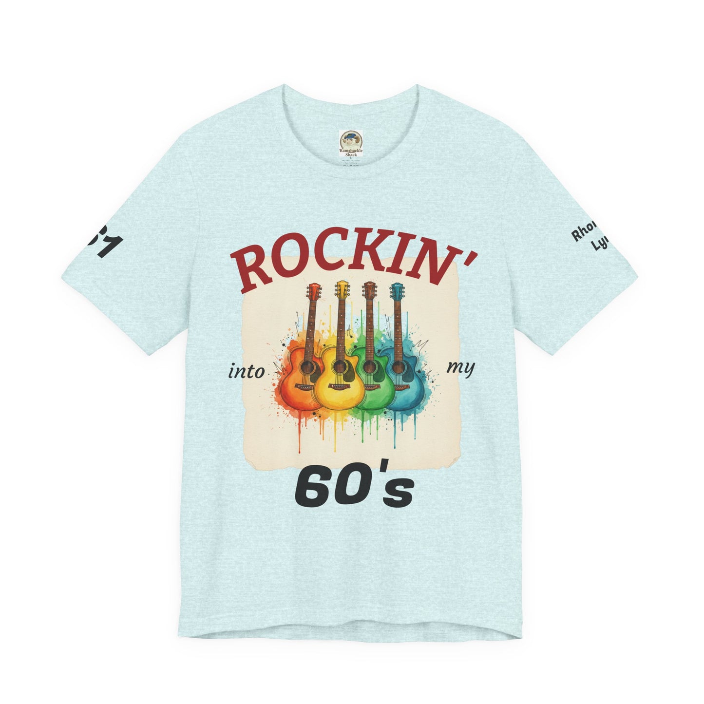 Watercolor Rainbow Guitars T Shirt  Acoustic Guitar Art Tee - Ramshackle Shack
