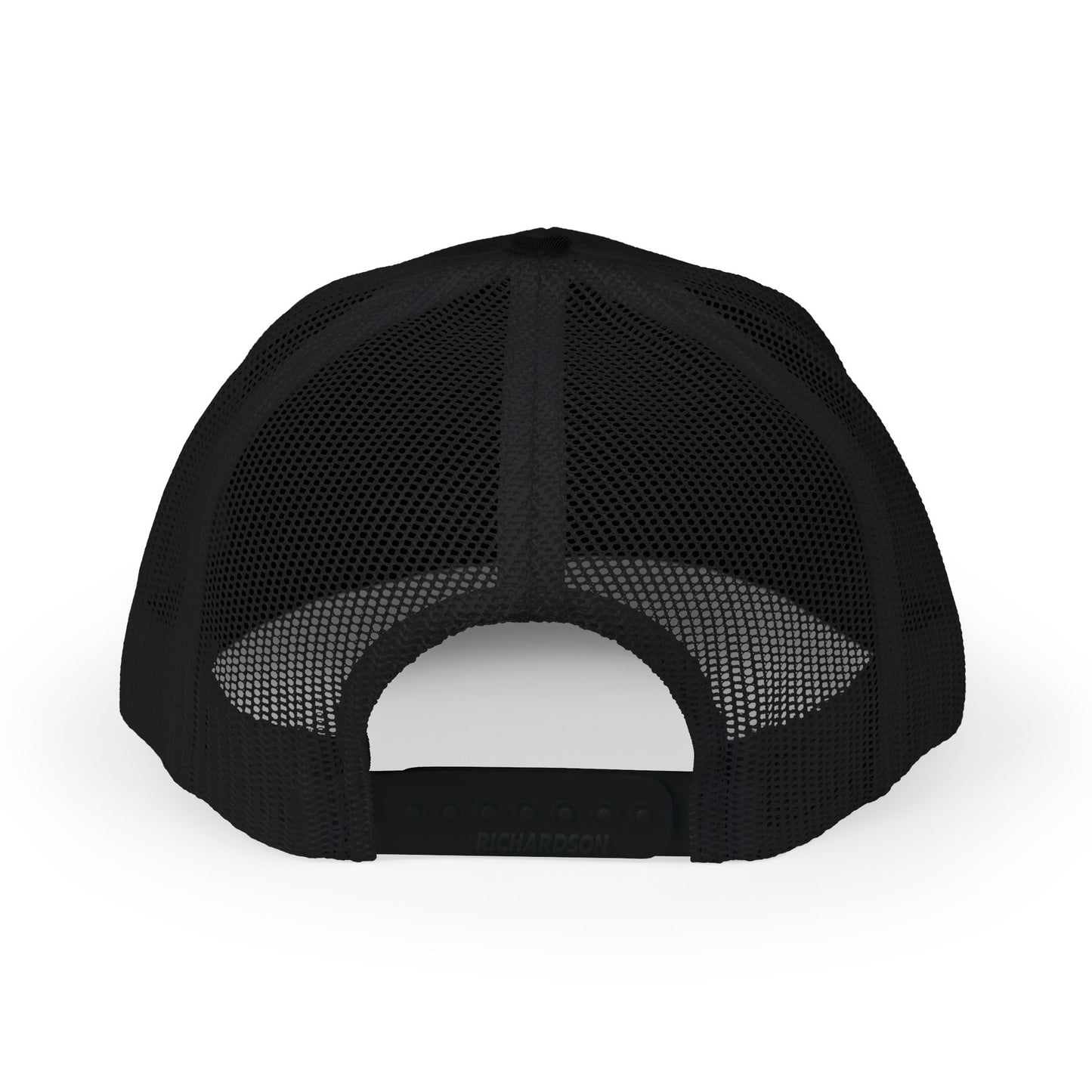 Printify Never Surrender snapback trucker cap, adjustable hat with front logo, mesh back for ventilation, casual streetwear accessory