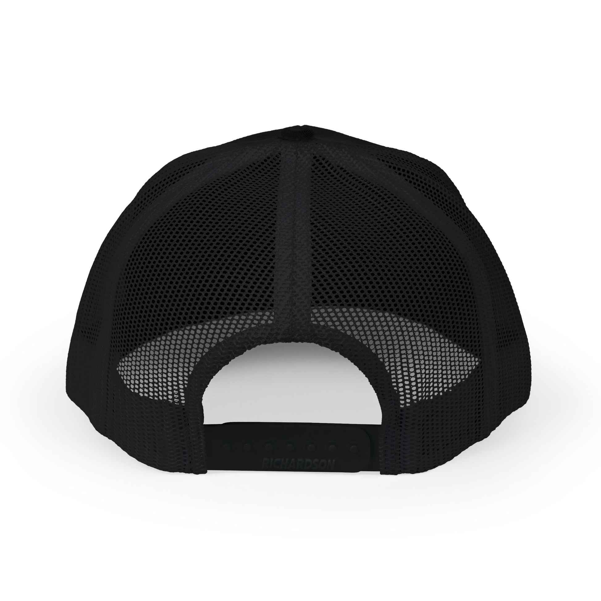 Printify Never Surrender snapback trucker cap, adjustable hat with front logo, mesh back for ventilation, casual streetwear accessory