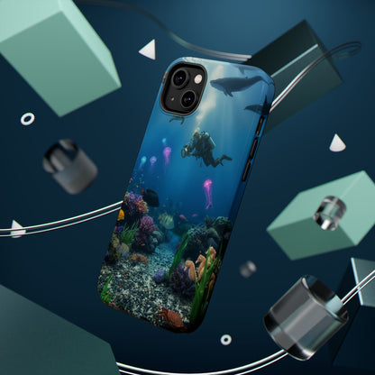 Underwater Diver Phone Case — Magnetic Impact‑Resistant Ocean Design