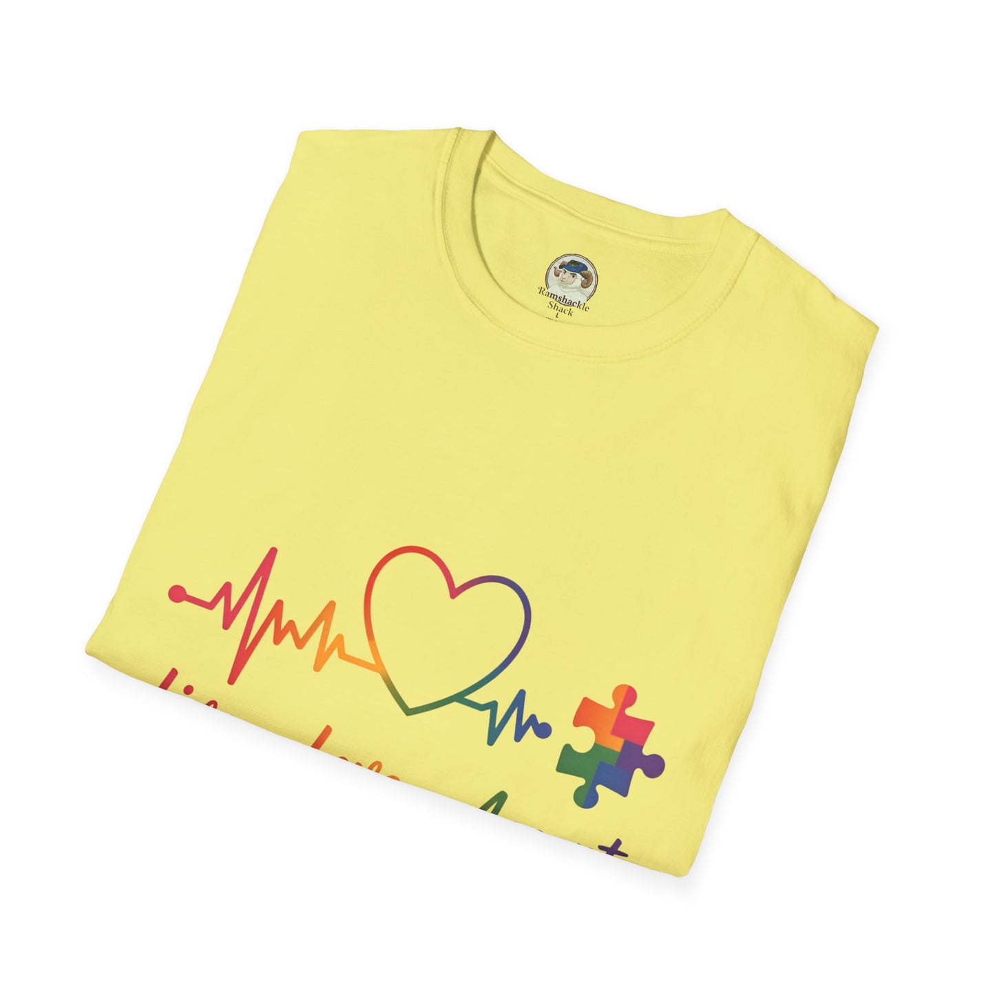 Autism Awareness T-Shirt — Live Love Accept Rainbow Puzzle Ribbon - Ramshackle Shack