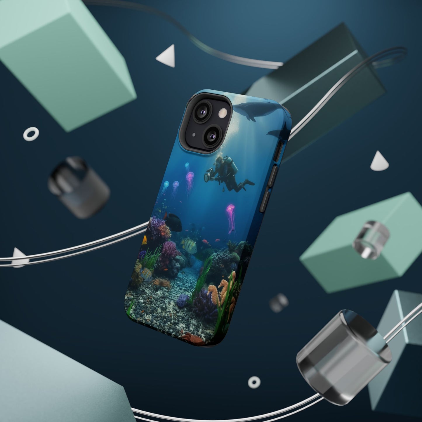 Underwater Diver Phone Case — Magnetic Impact‑Resistant Ocean Design