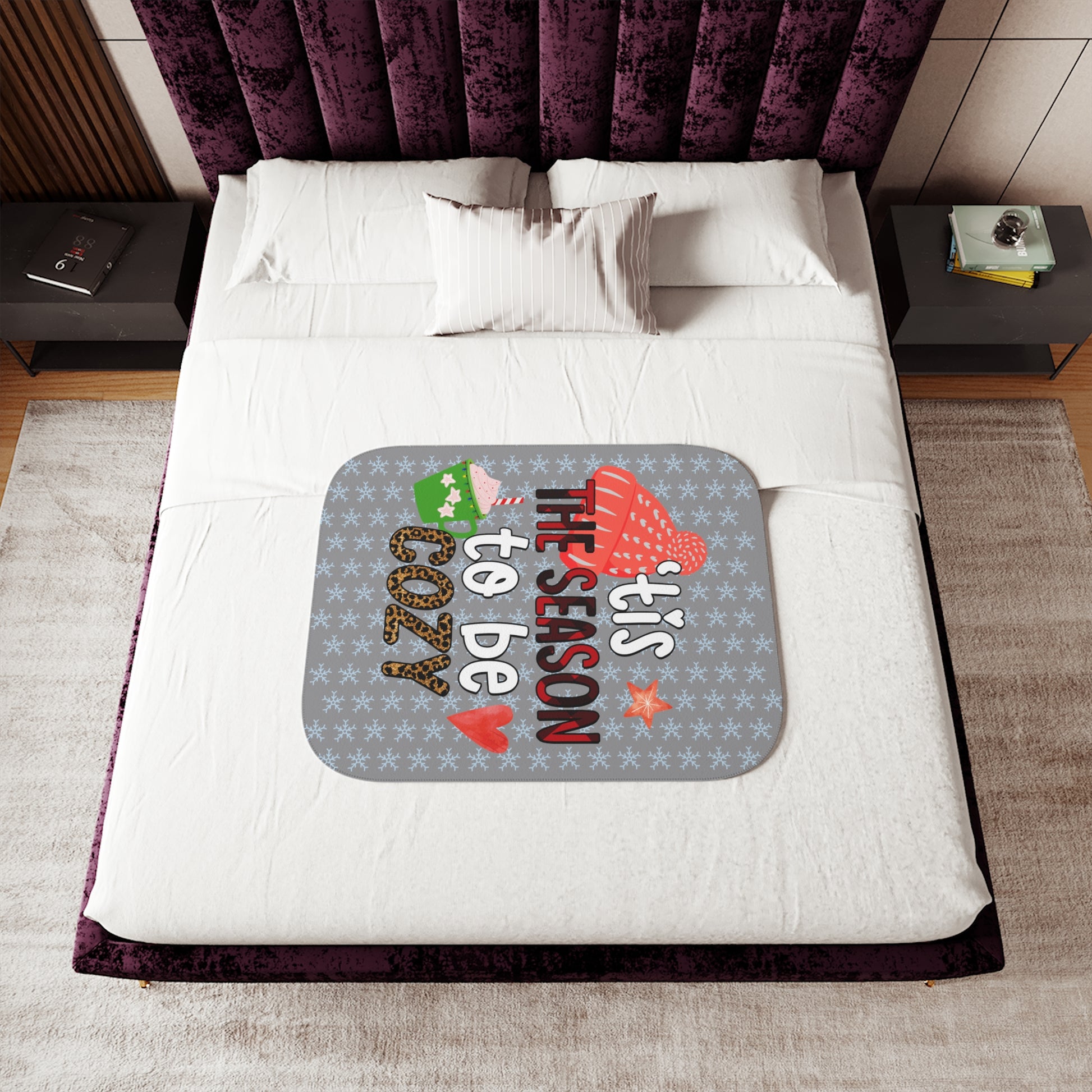Holiday Sherpa Blanket – "’Tis the Season to Be Cozy" Plush Throw - Ramshackle Shack
