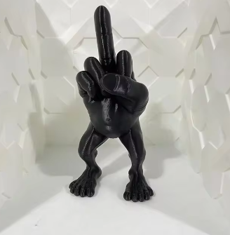 Zendrop middle finger hand figurine, detailed ceramic sculpture with expressive design, showcasing a bold artistic gesture.