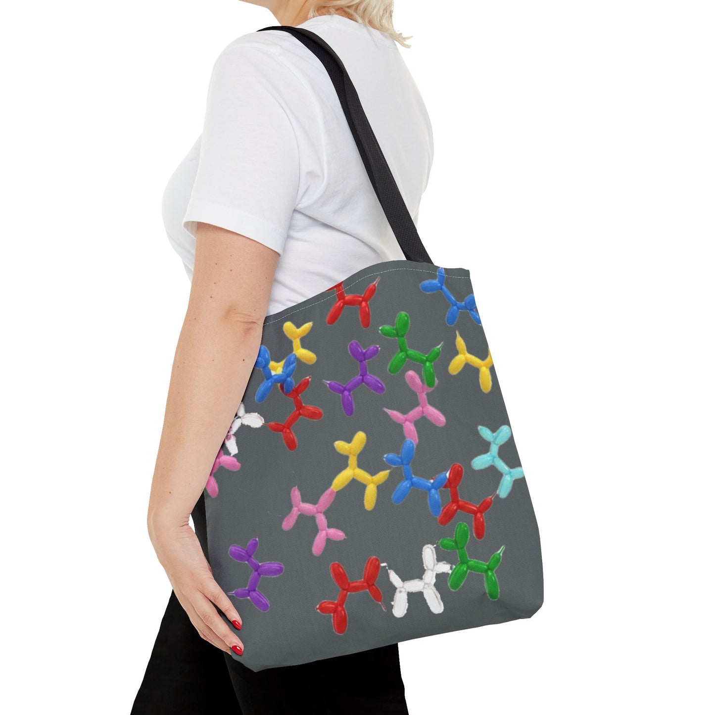 Balloon Dog Pattern Tote Bag – Colorful Pop Art Reusable Shopper - Ramshackle Shack