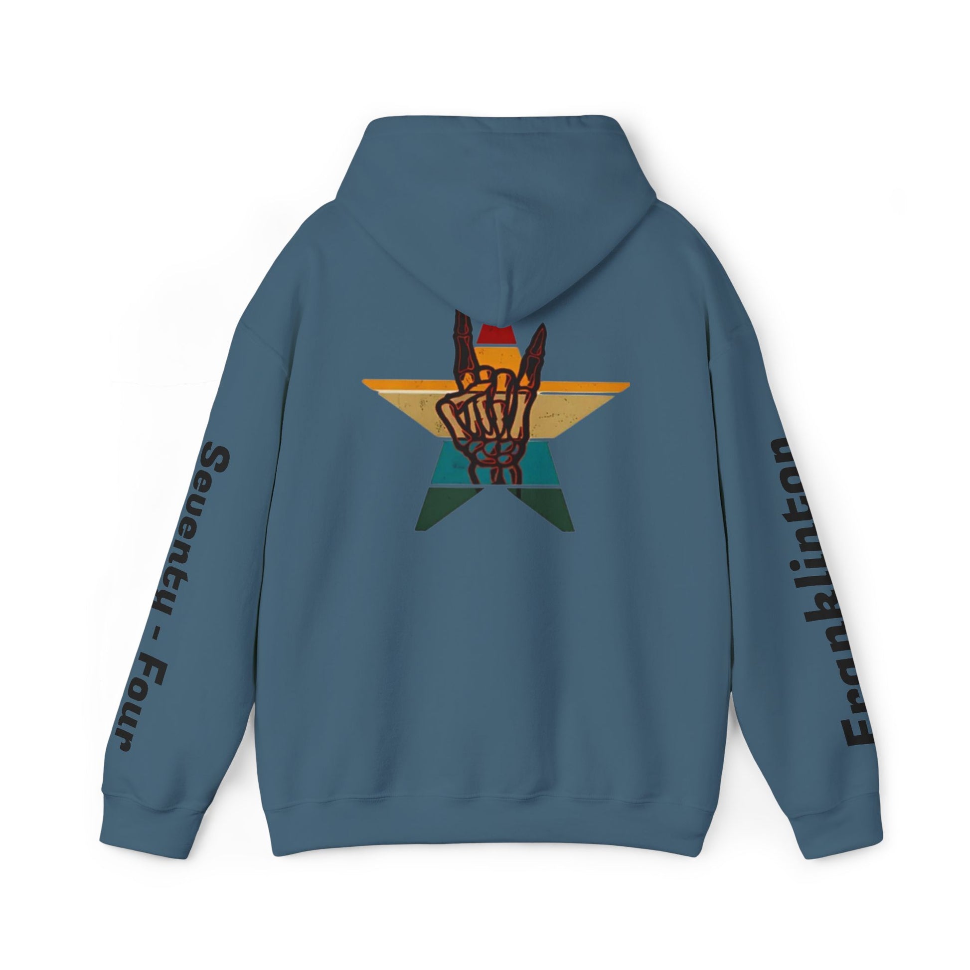 Rockin' Into My [70's] Hooded Sweatshirt — Custom Name & Age Guitar Birthday Design - Ramshackle Shack