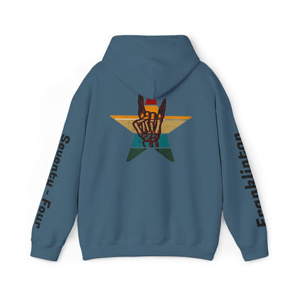 Rockin' Into My [70's] Hooded Sweatshirt — Custom Name & Age Guitar Birthday Design - Ramshackle Shack
