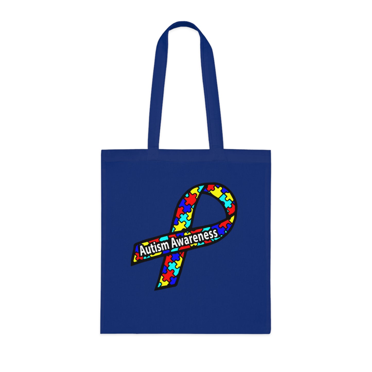 Autism Awareness Puzzle-Heart Cotton Tote — “Not Fighting Autism, Working With It” - Ramshackle Shack