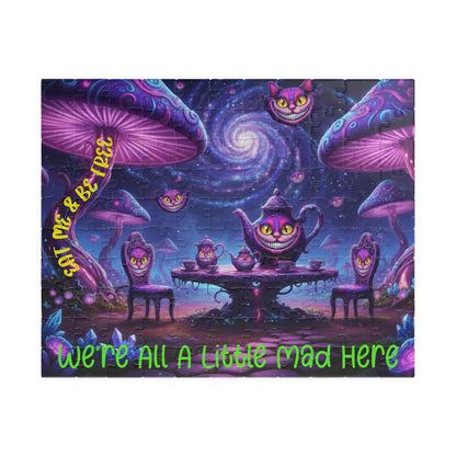 Customizable Puzzle — Psychedelic Mushroom Garden Tea Party with Cheshire Cats (110–1014 pcs) - Ramshackle Shack