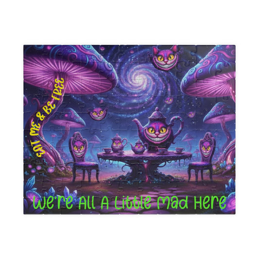 Customizable Puzzle — Psychedelic Mushroom Garden Tea Party with Cheshire Cats (110–1014 pcs) - Ramshackle Shack