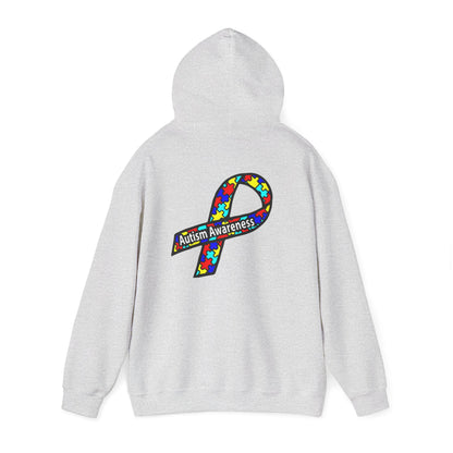 Autism Awareness Hoodie — "Live, Love, Accept" Heartbeat Puzzle-Rainbow - Ramshackle Shack