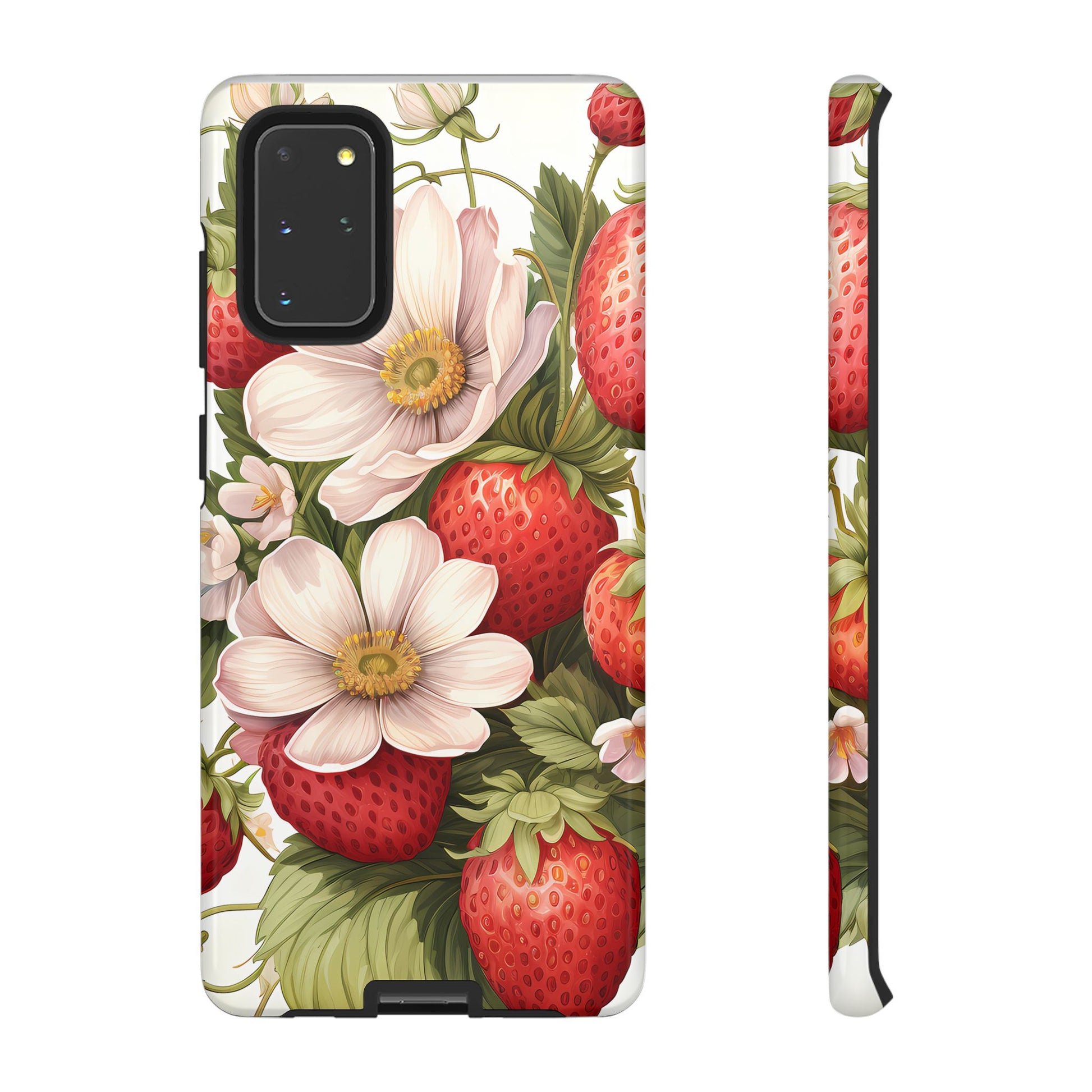 Strawberry Blossom Phone Case — Floral Protective Tough Case - Ramshackle Shack
