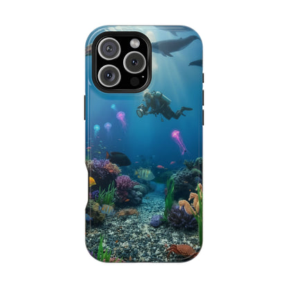 Underwater Diver Phone Case — Magnetic Impact‑Resistant Ocean Design