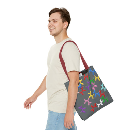 Balloon Dog Pattern Tote Bag – Colorful Pop Art Reusable Shopper - Ramshackle Shack