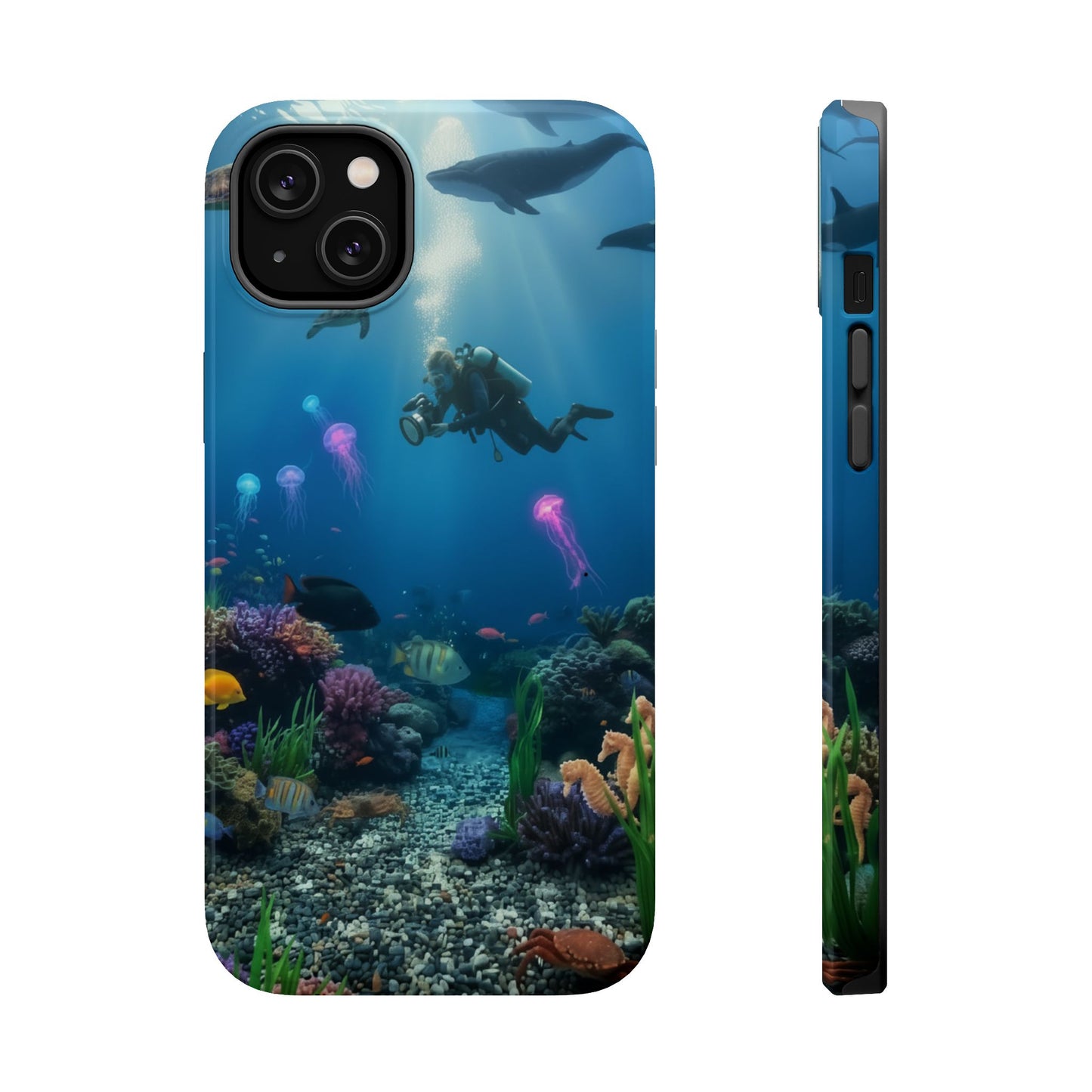 Underwater Diver Phone Case — Magnetic Impact‑Resistant Ocean Design