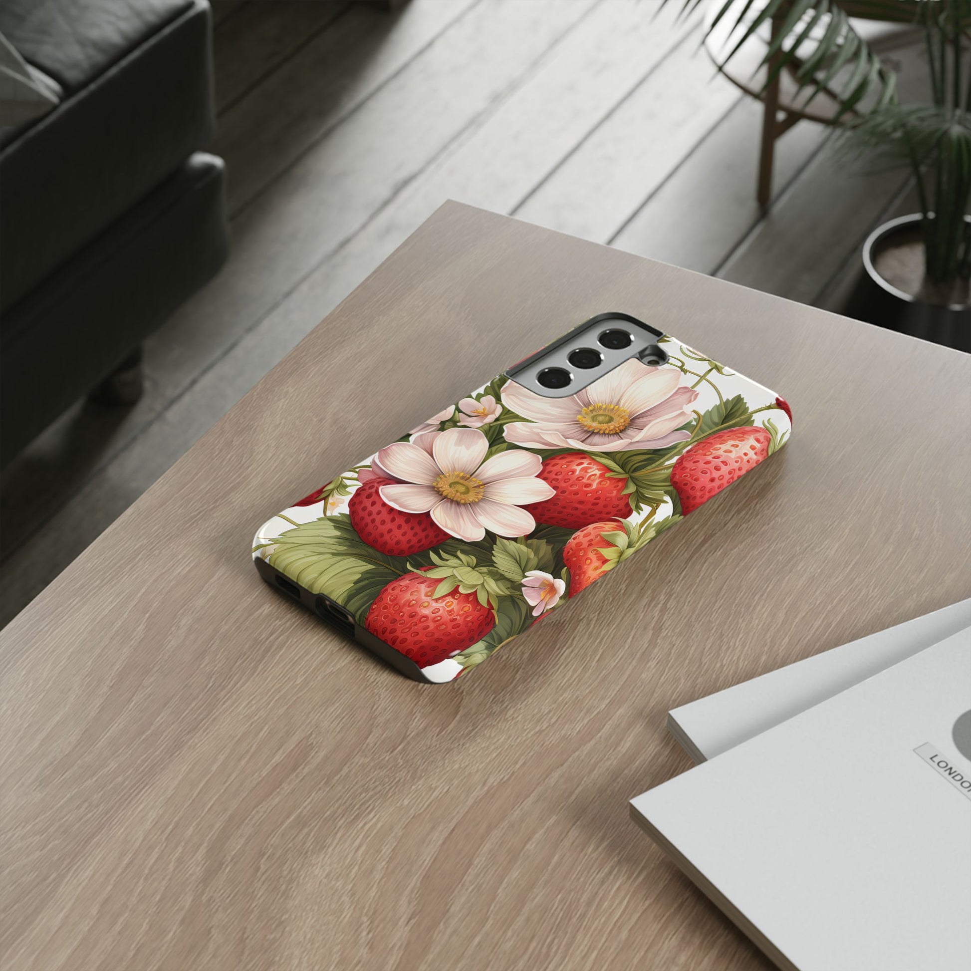 Strawberry Blossom Phone Case — Floral Protective Tough Case - Ramshackle Shack