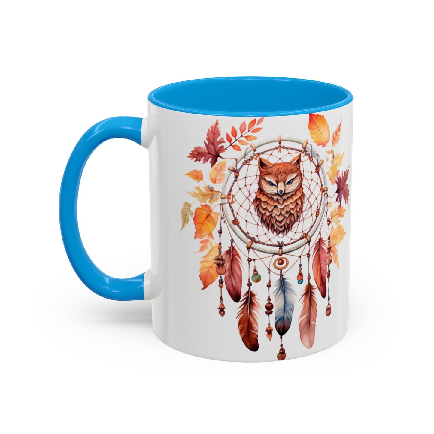 Autumn Owl Dreamcatcher Mug — Fall Leaves Coffee Cup (11oz & 15oz) - Ramshackle Shack