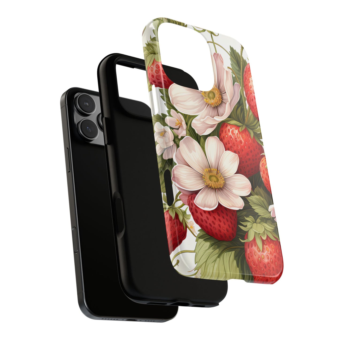Strawberry Blossom Phone Case — Floral Protective Tough Case - Ramshackle Shack