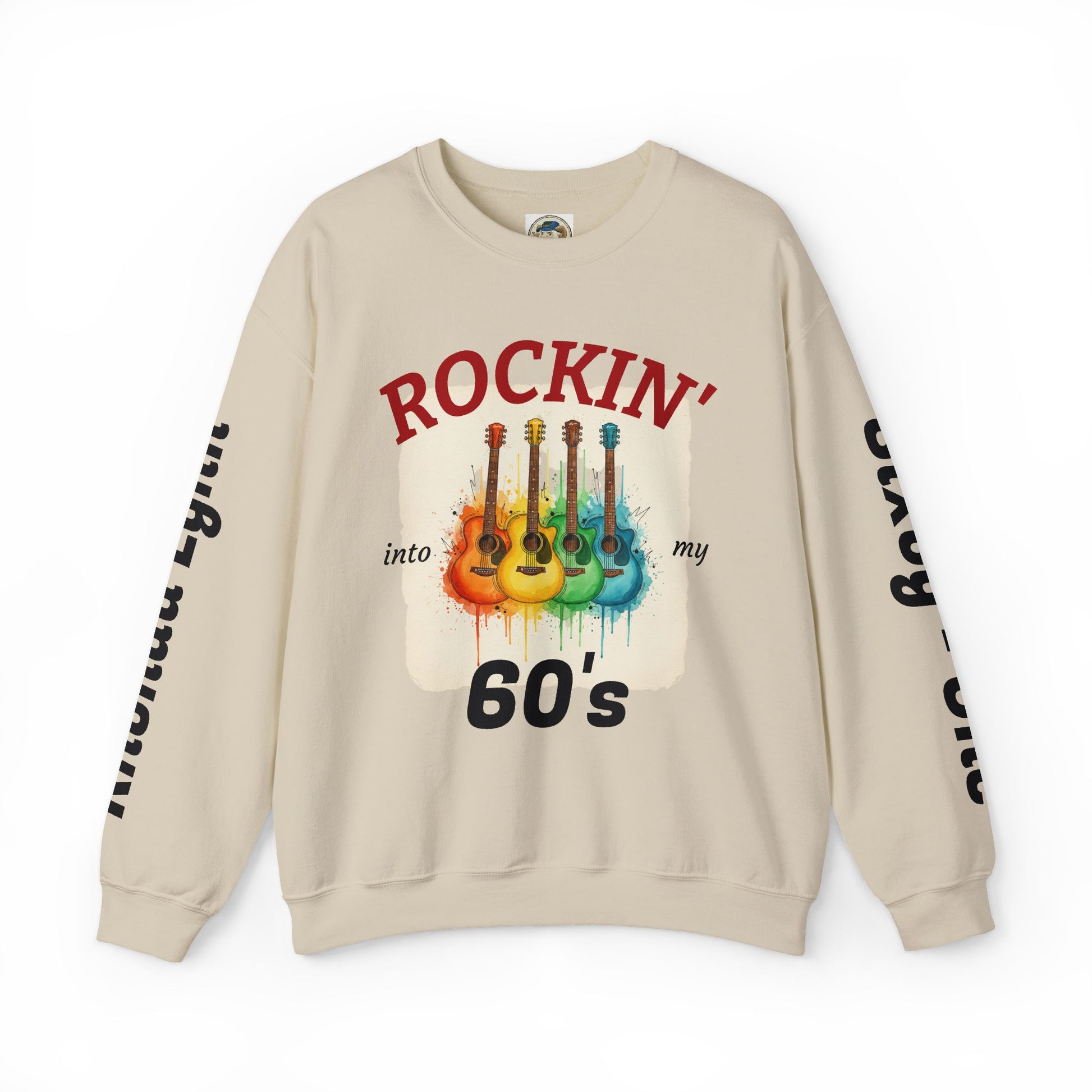 Rockin' Into My 60's Sweatshirt — Custom Age & Name Guitar Crewneck - Ramshackle Shack