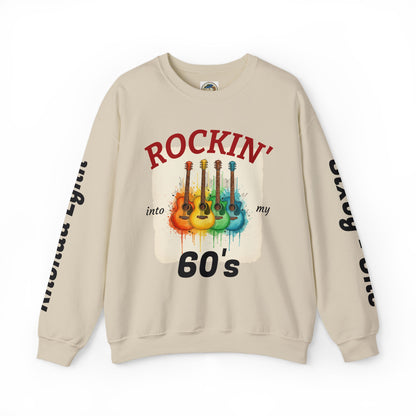 Rockin' Into My 60's Sweatshirt — Custom Age & Name Guitar Crewneck - Ramshackle Shack