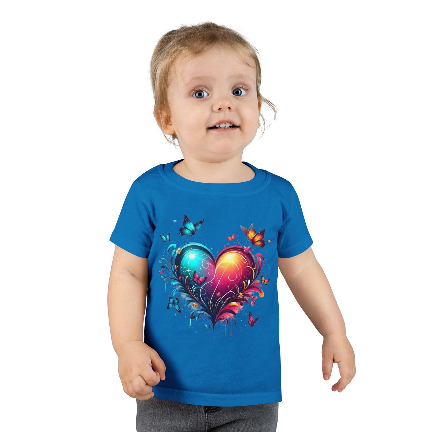 Colorful Heart & Butterflies Graphic Toddler Tee - Ramshackle Shack