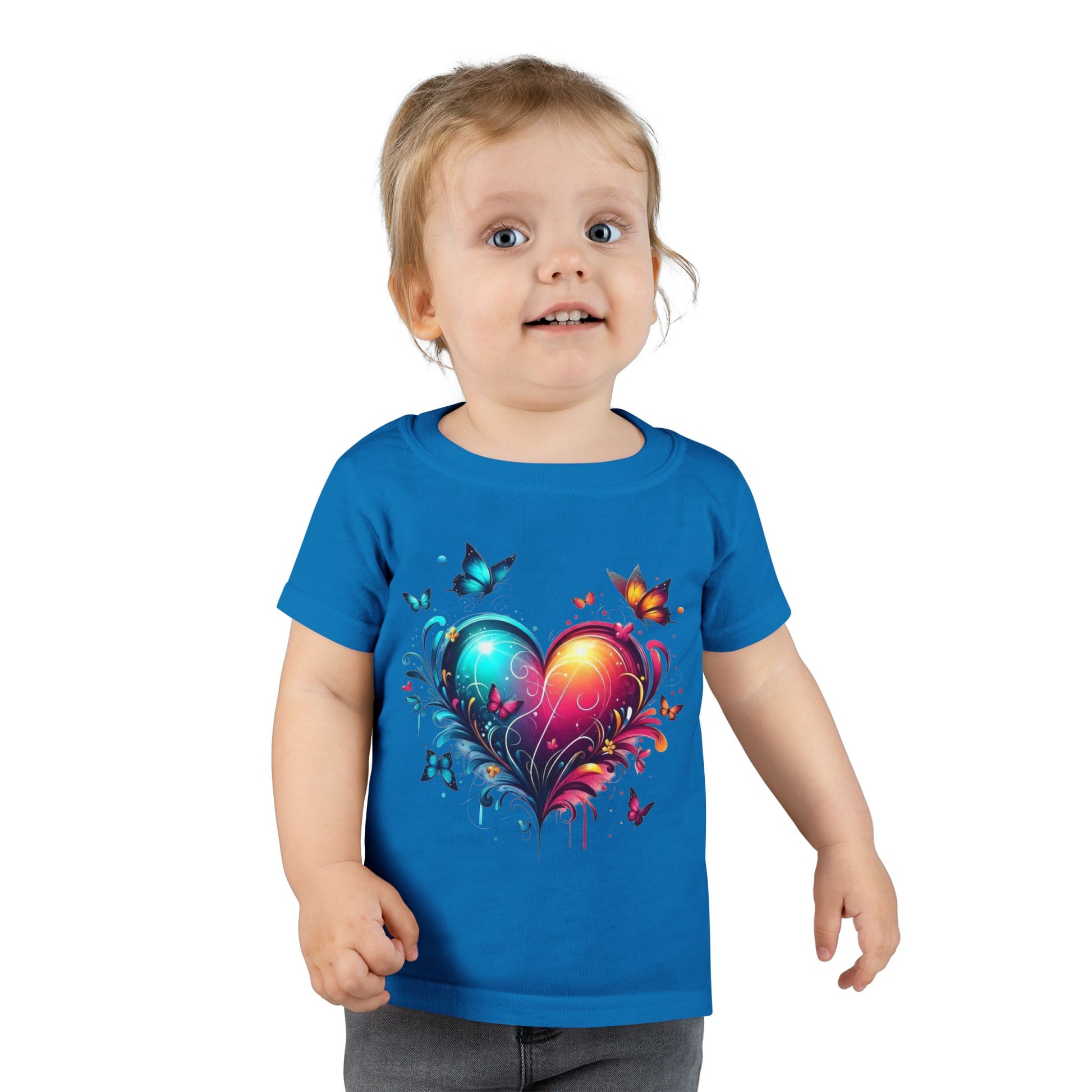 Colorful Heart & Butterflies Graphic Toddler Tee - Ramshackle Shack