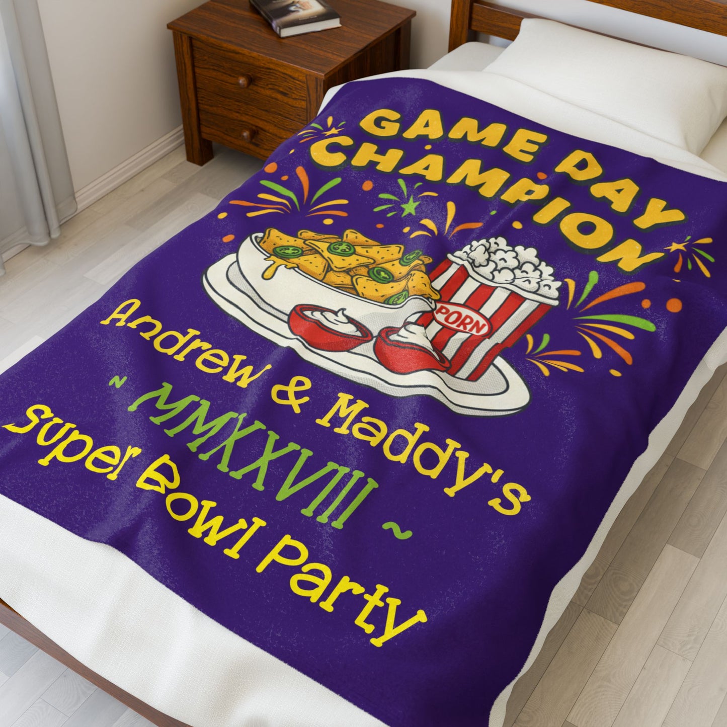 Game Day Champion Blanket | Super Bowl Party, Game Day Humor - Ramshackle Shack