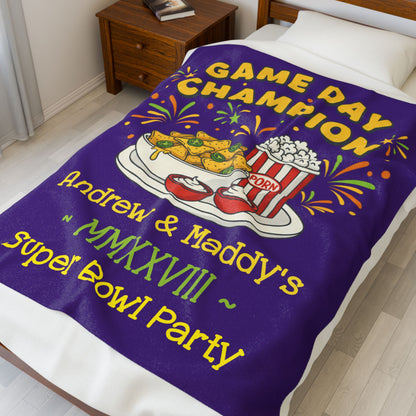 Game Day Champion Blanket | Super Bowl Party, Game Day Humor - Ramshackle Shack