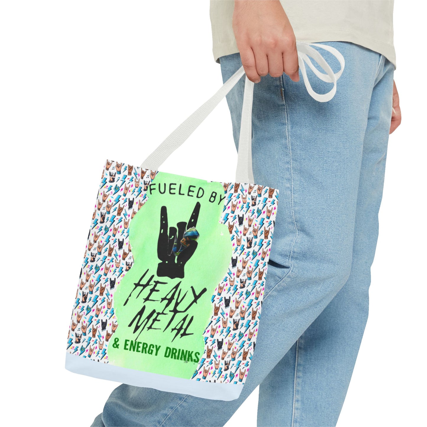 Heavy Metal & Energy Drinks Tote Bag — Neon Rock Energy Design - Ramshackle Shack