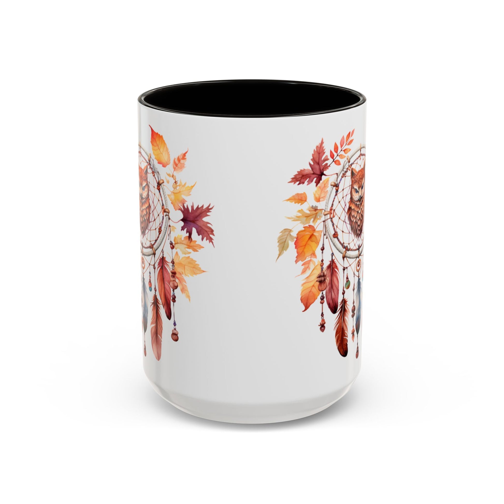 Autumn Owl Dreamcatcher Mug — Fall Leaves Coffee Cup (11oz & 15oz) - Ramshackle Shack