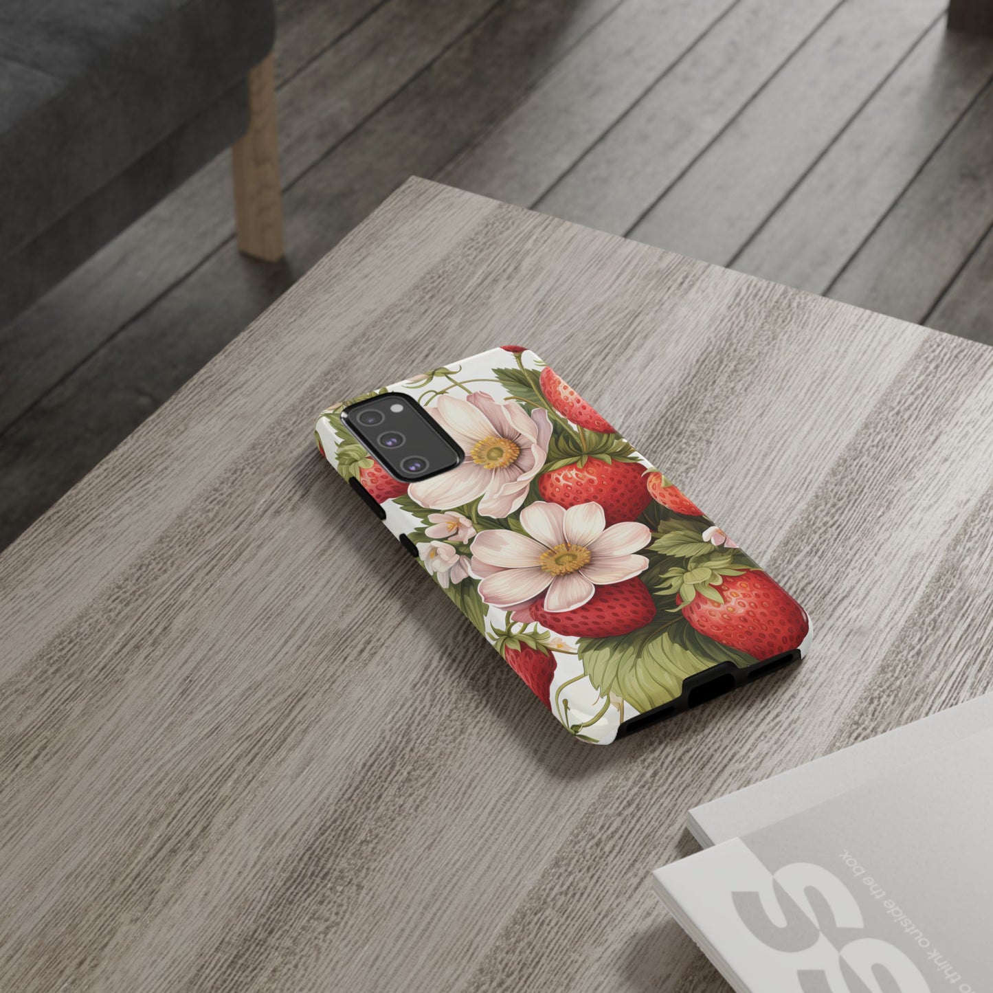 Strawberry Blossom Phone Case — Floral Protective Tough Case - Ramshackle Shack