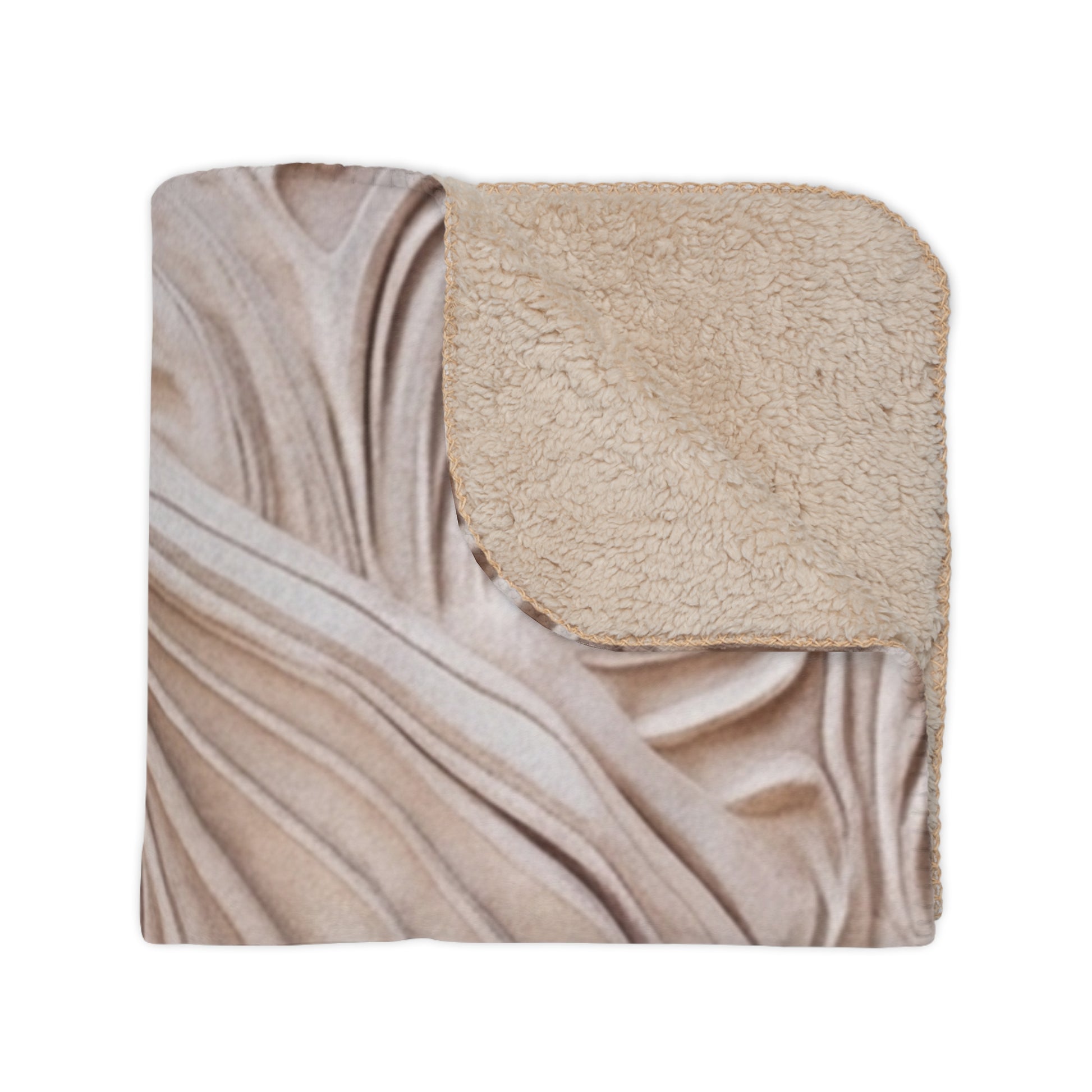 Tan Sherpa blanket featuring a cozy sculpted dragon design, ideal for home decor and added warmth.