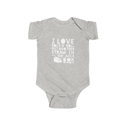 I Love Rock and Roll! Put Another Dime in the Juicebox Baby. (Rock Star Baby) Infant Bodysuit - Ramshackle Shack