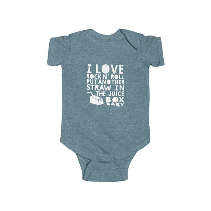 I Love Rock and Roll! Put Another Dime in the Juicebox Baby. (Rock Star Baby) Infant Bodysuit - Ramshackle Shack