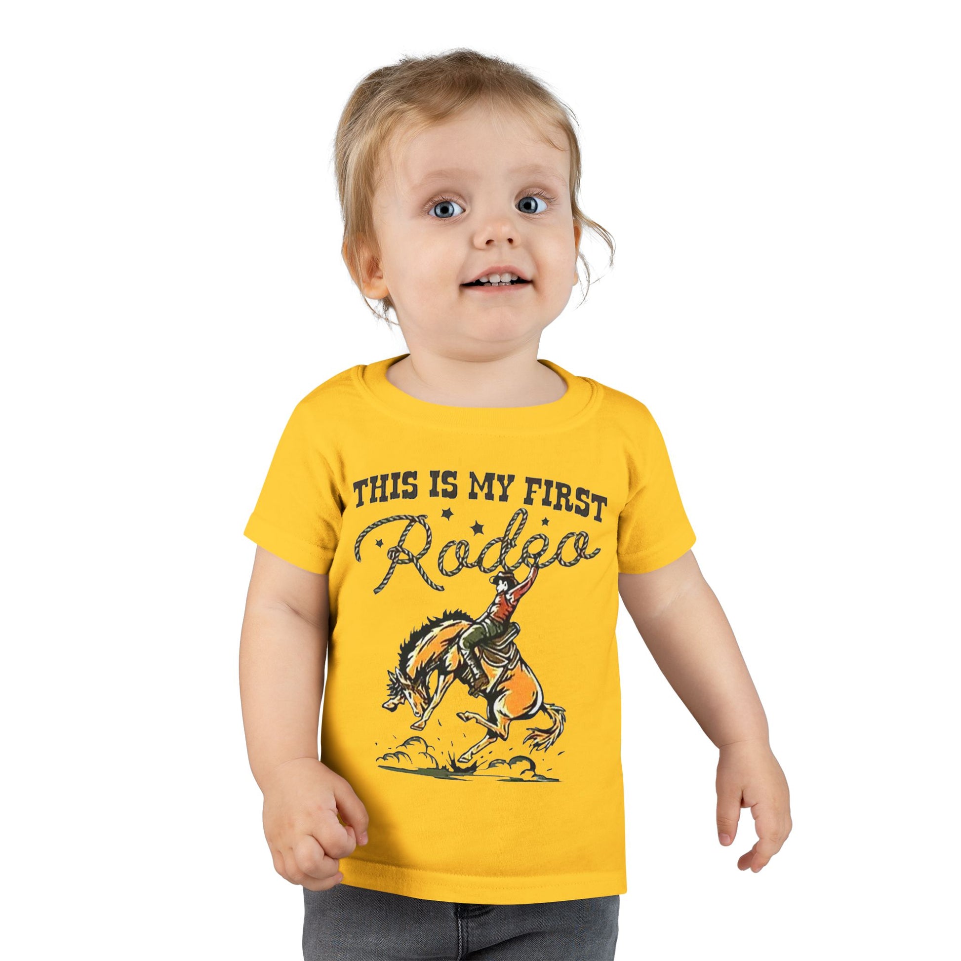 Toddler T-Shirt — “This Is My First Rodeo” Personalized Cowboy Birthday Tee - Ramshackle Shack