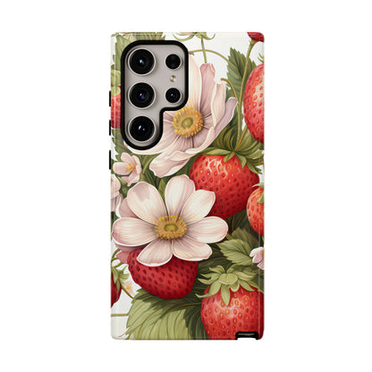 Strawberry Blossom Phone Case — Floral Protective Tough Case - Ramshackle Shack