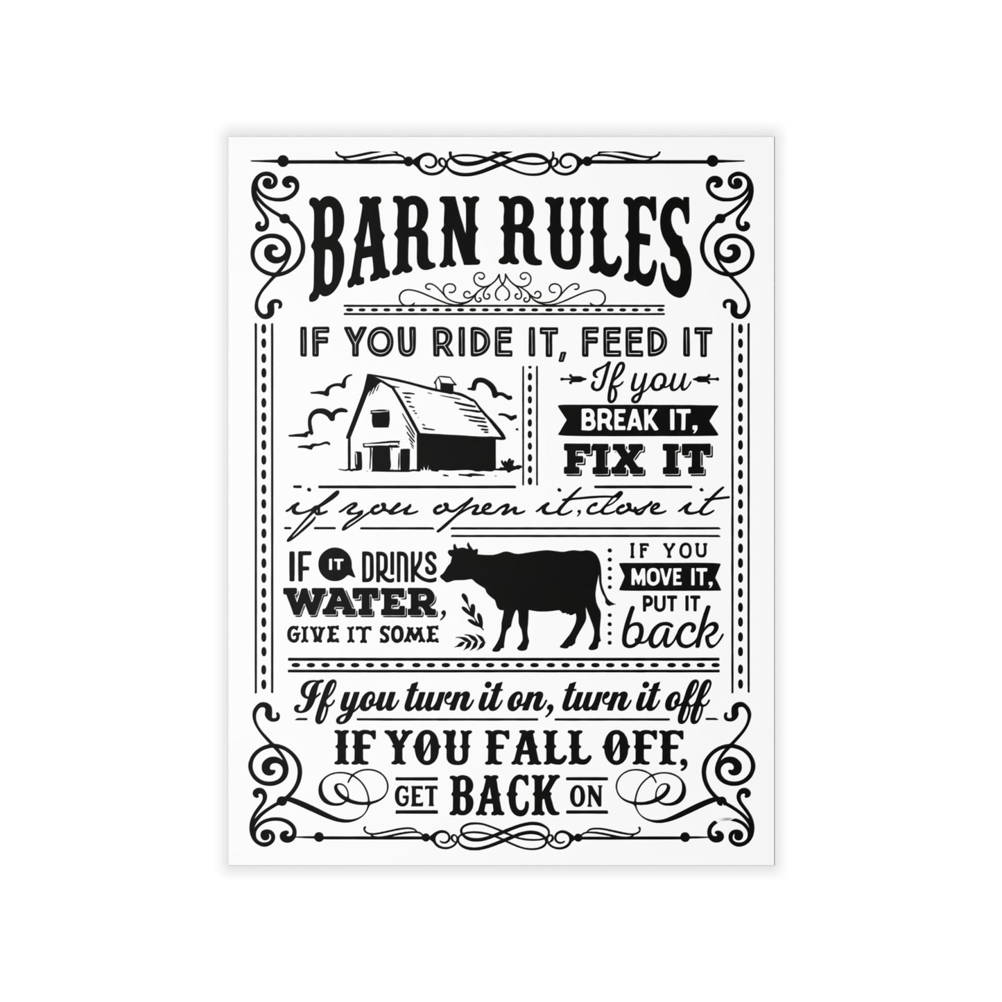 Barn Rules Wall Decal — Rustic Farmhouse Horse & Stable Sign - Ramshackle Shack