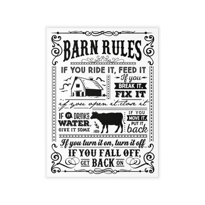 Barn Rules Wall Decal — Rustic Farmhouse Horse & Stable Sign - Ramshackle Shack