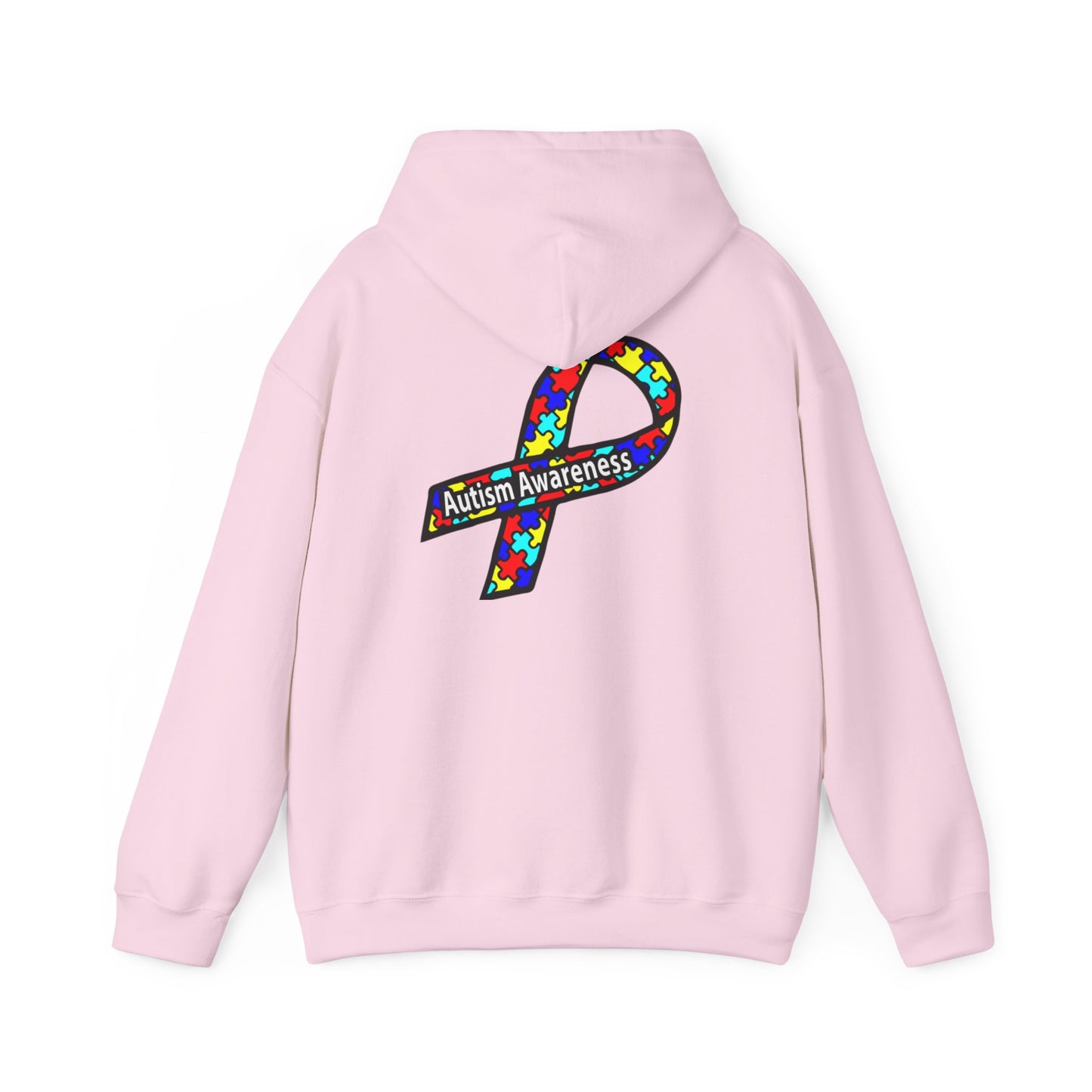 Autism Awareness Hoodie — "Live, Love, Accept" Heartbeat Puzzle-Rainbow - Ramshackle Shack