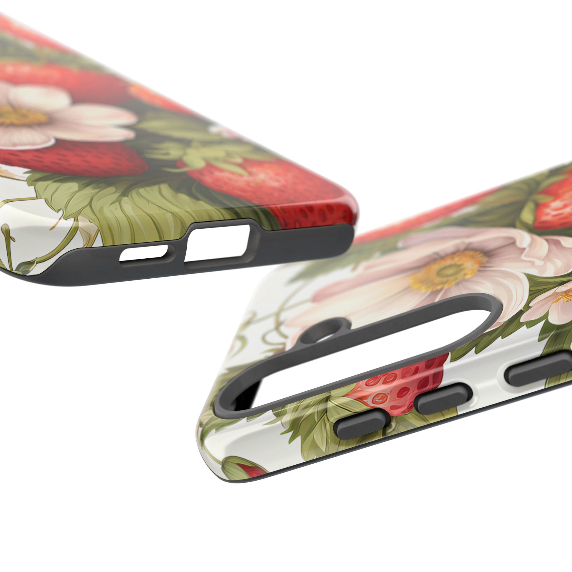 Strawberry Blossom Phone Case — Floral Protective Tough Case - Ramshackle Shack