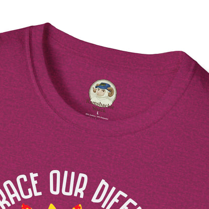 Autism Awareness T-Shirt — "Embrace Our Difference" Puzzle Heart Design - Ramshackle Shack