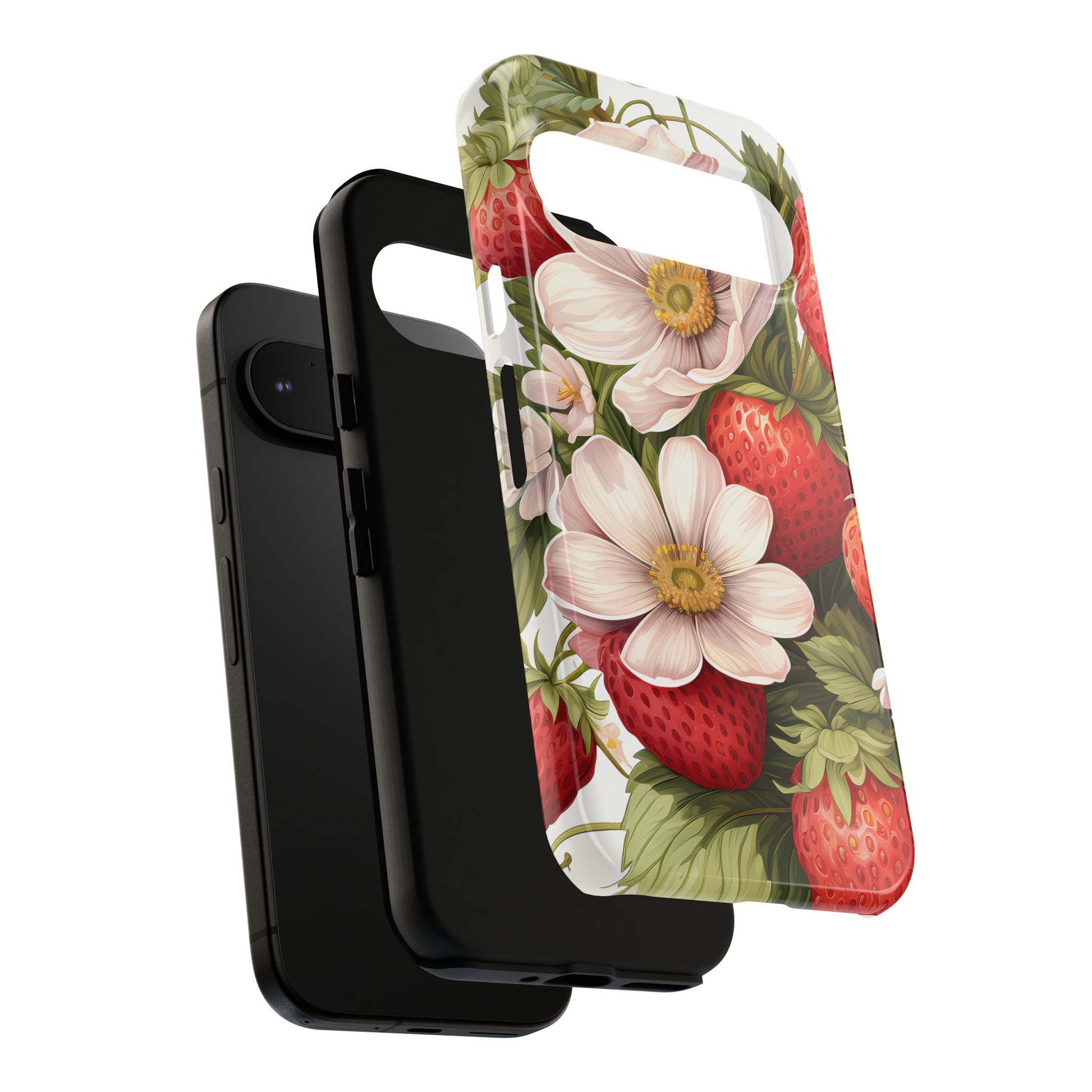 Strawberry Blossom Phone Case — Floral Protective Tough Case - Ramshackle Shack
