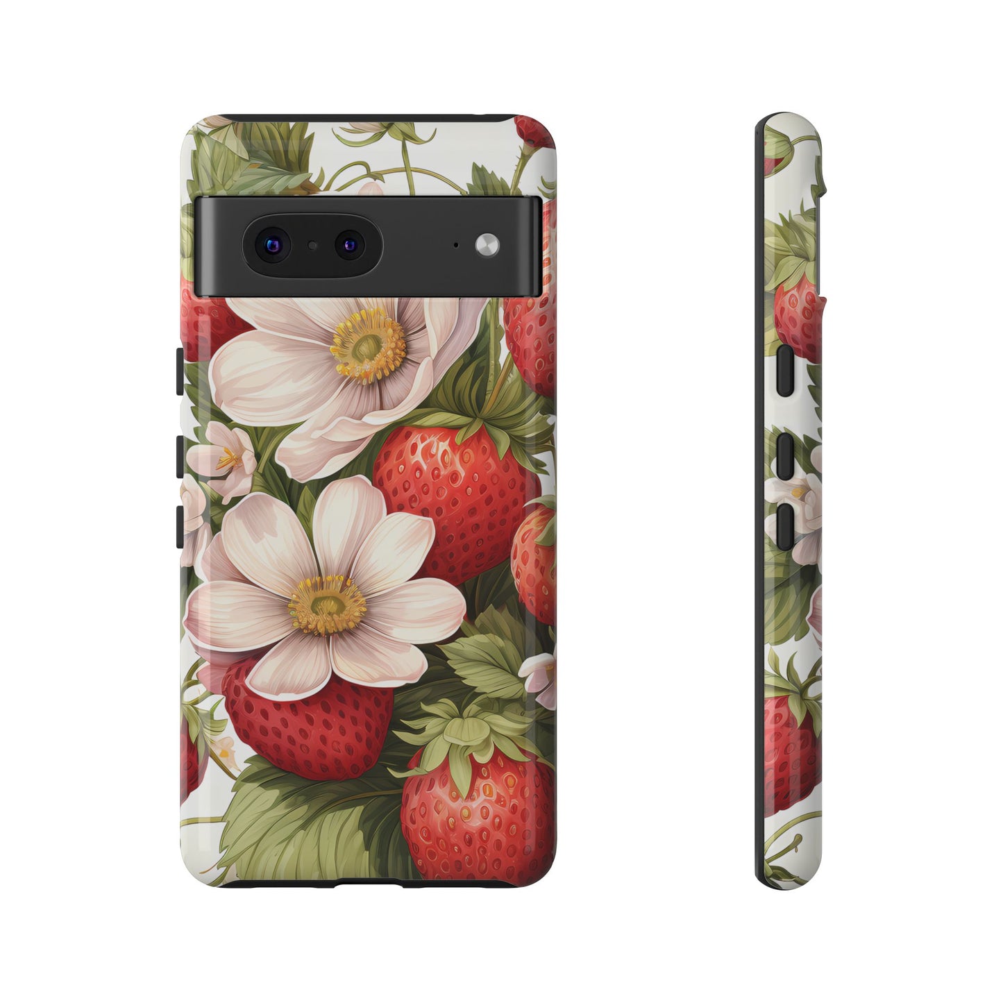 Strawberry Blossom Phone Case — Floral Protective Tough Case - Ramshackle Shack