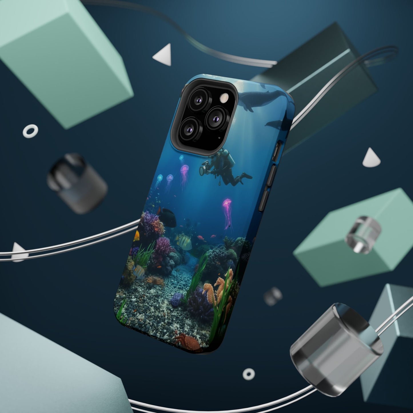 Underwater Diver Phone Case — Magnetic Impact‑Resistant Ocean Design