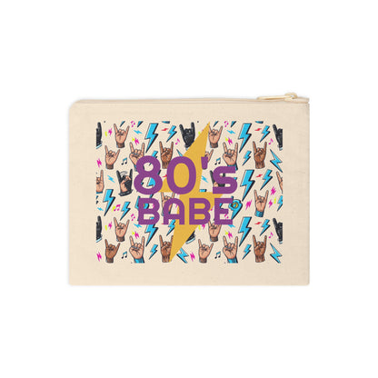 80s Babe Zipper Pouch — Retro Rock Lightning Accessory Bag - Ramshackle Shack