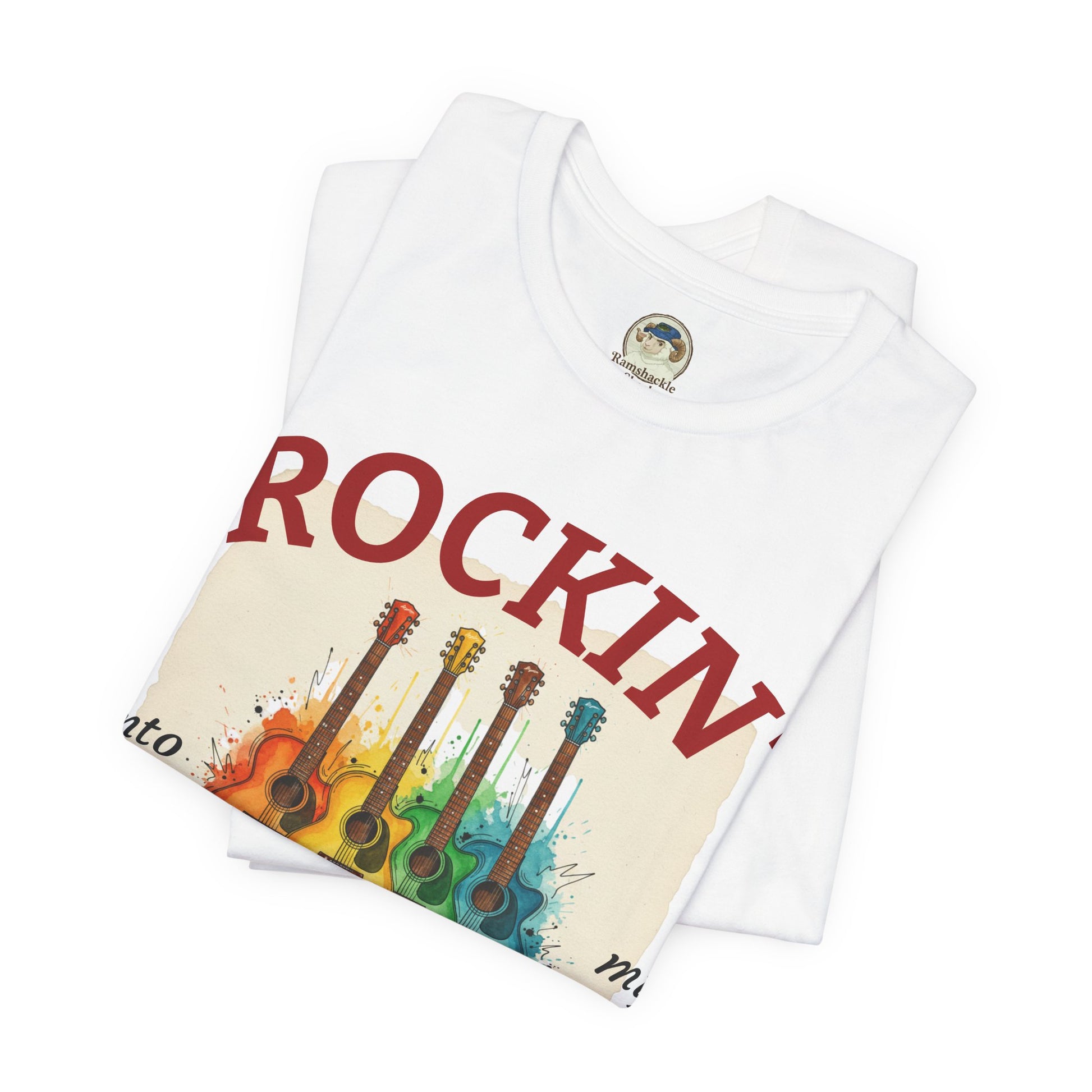 Watercolor Rainbow Guitars T Shirt  Acoustic Guitar Art Tee - Ramshackle Shack