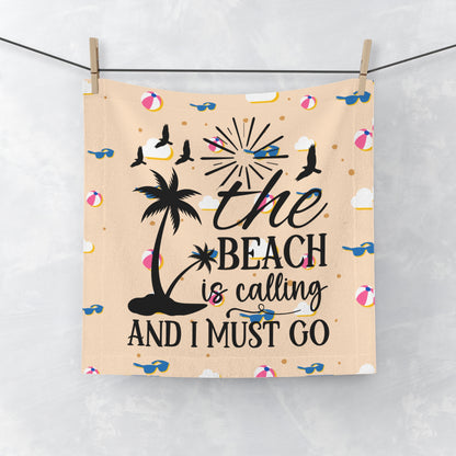Beach Is Calling Face Towel — Sunglasses & Beach Ball Design - Ramshackle Shack